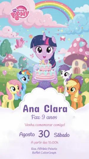 Convite Digital My Little Pony Festa Mágica Editável