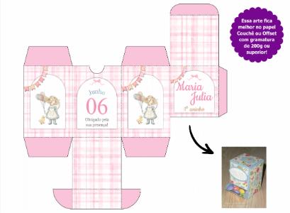 Caixa Baleiro Gansinha Fofa para Aniversário - Modelo Editável