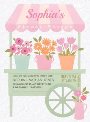 Flower Shoppe Baby Shower Invitation | Editable Digital Template