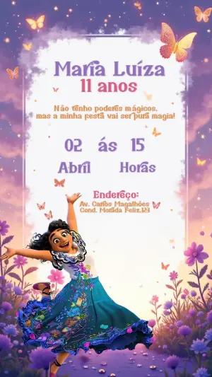 Convite de Aniversário Encanto com Mirabel para Editar Online