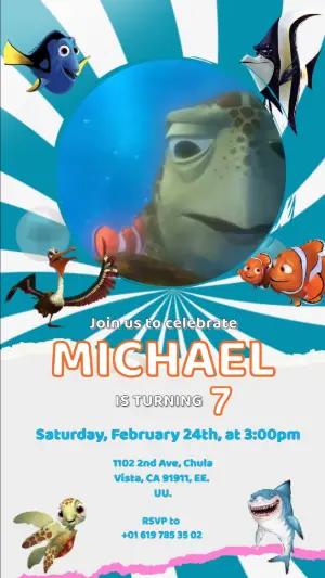 Animated Finding Nemo Birthday Video Invitation to Edit
