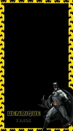 Moldura para Story de Aniversário Batman para Editar