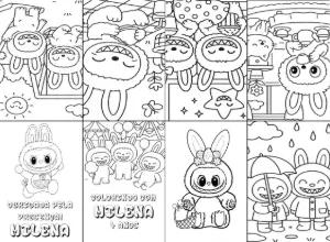 Mini Livro de Colorir Labubu para Editar e Imprimir