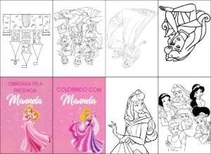 Livro de Colorir Princesa Aurora Editável para Aniversário