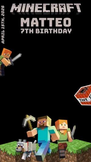 Editable Minecraft Birthday Story Filter Template