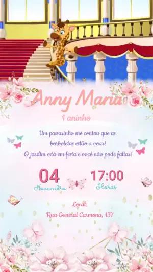 Convite Animado Aniversário Jardim Encantado para Editar