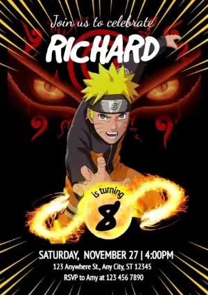 Naruto Themed Birthday Invitation | Editable Digital Template