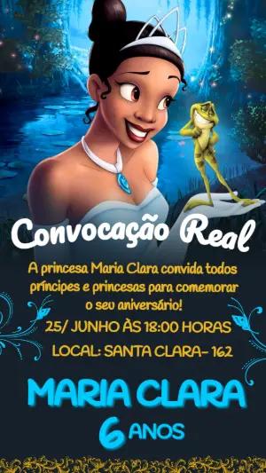 Convite de Aniversário Princesa Tiana Editável