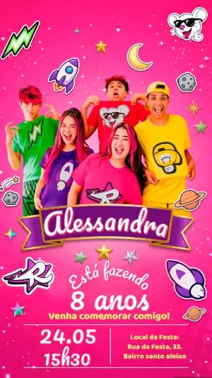 Convite Digital Aniversário Dos Rosa para Editar