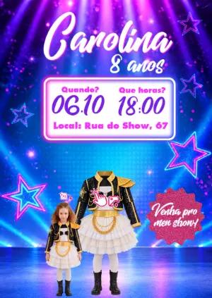 Vire uma Guerreira K-pop: Convite de Aniversário com Foto IA