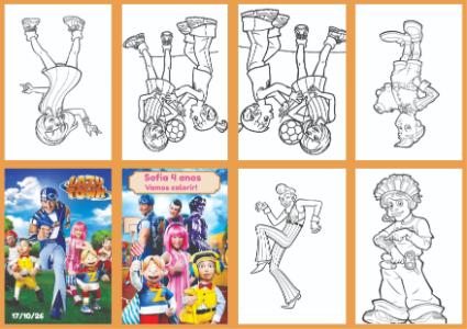 Livrinho de Colorir Lazy Town Editável para Aniversário