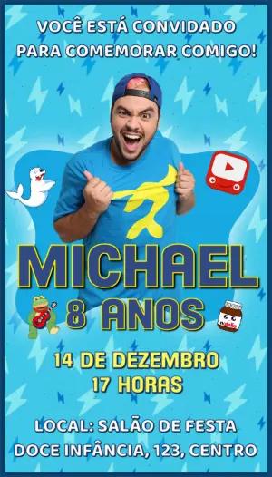 Convite Aniversário Luccas Neto para Editar Online