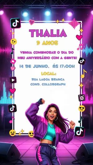 Convite de Aniversário TikTok com Dança Editável Online