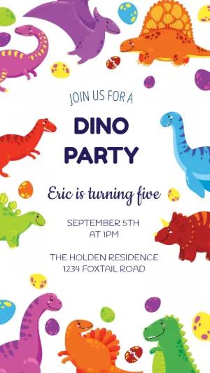 Cute Dinosaur Birthday Invitation to Edit Online