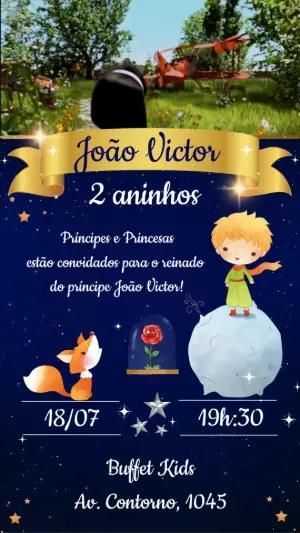Convite Animado Aniversário O Pequeno Príncipe para Editar