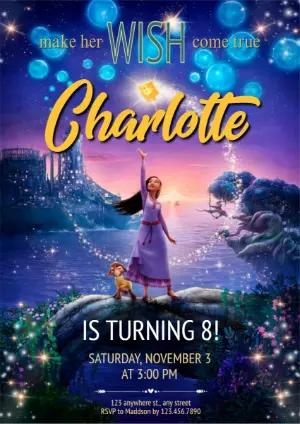 Magical Wish Birthday Invitation Editable Template
