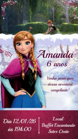 Convite Animado Frozen Aventura Congelante para Editar