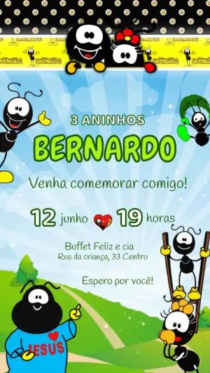 Convite Animado Aniversário Smilinguido para Editar Online