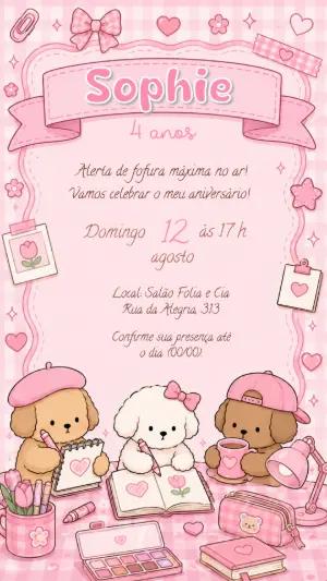 Convite de Aniversário Bobbie Goods Editável