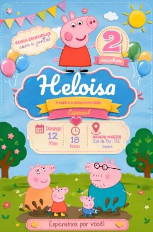 Convite Animado Peppa Pig: Vídeo Editável para Aniversário