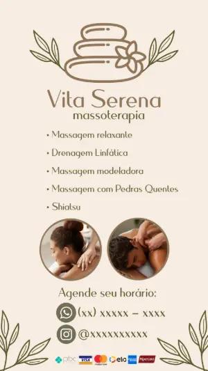 Cartão Digital Massoterapia Profissional para Editar e Enviar