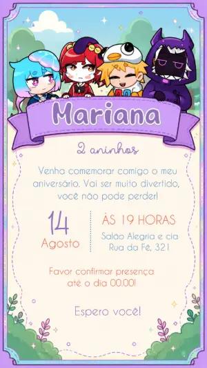 Convite de Aniversário Turma da Batatinha Editável
