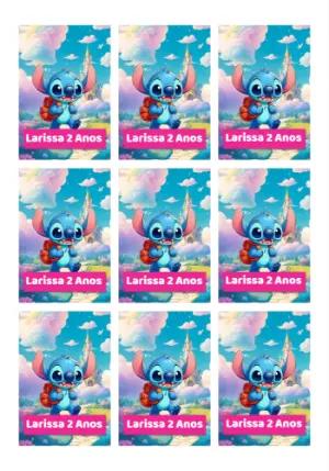 Tag de Aniversário Stitch para Editar e Imprimir