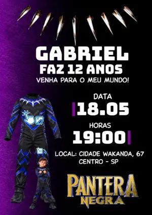 Convite Pantera Negra: Transforme-se no Herói com sua Foto!