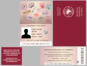 Convite de Aniversário Passaporte Passagem Aérea com foto