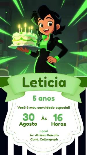 Convite de Aniversário Docinho Super-Heroína Modelo Editável