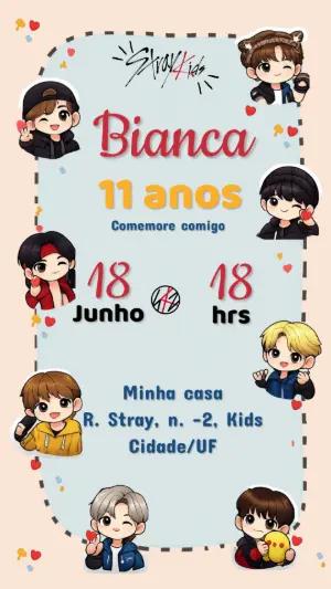 Convite Digital Aniversário K-pop Stray Kids Editável