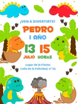 Invitación de Cumpleaños de Dinosaurios Bebé para Editar