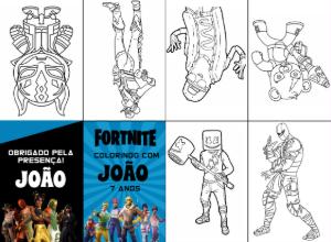 Lembrancinha Fortnite: Livro de Colorir para Editar Online