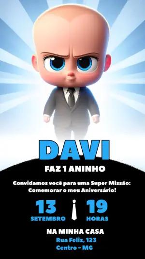 Convite de Aniversário Poderoso Chefinho para editar online