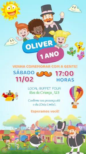 Convite de Aniversário Mundo Bita Editável