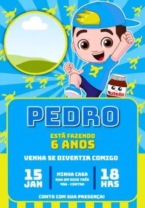 Convite de Aniversário Infantil Luccas Neto Editável
