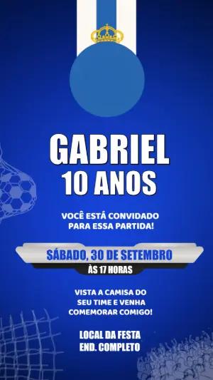 Convite de Aniversário Futebol Cruzeiro para Editar Online