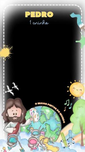 Moldura Story Aniversário O Maior Pintor do Mundo para Editar