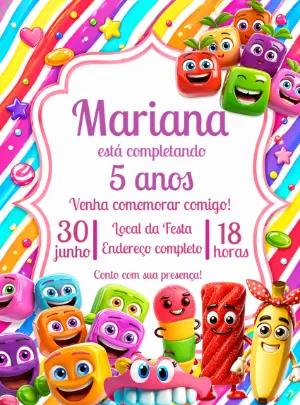 Convite de Aniversário Bala Fini para Editar