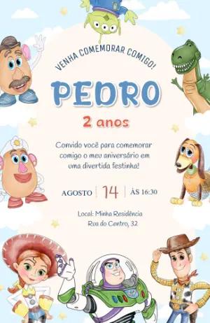 Convite de Aniversário Toy Story Editável
