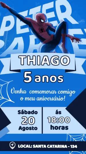 Convite de Aniversário Homem-Aranha: Modelo Digital para Editar
