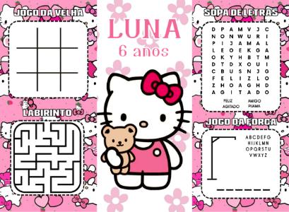 Lembrancinha de Aniversário Hello Kitty: Revistinha de Atividades Editável