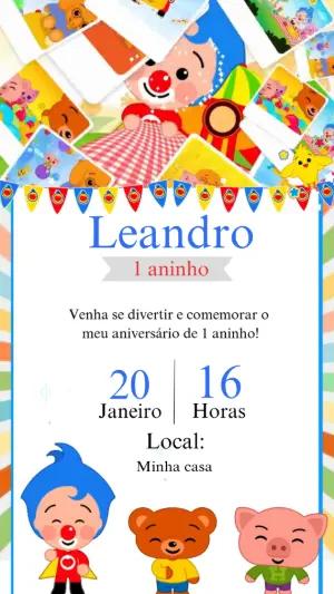 Convite Animado Plim Plim: Vídeo de Aniversário para Editar