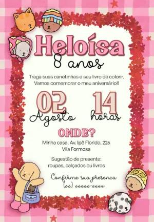 Convite de Aniversário Bobbie Goods Fofo para Editar Online