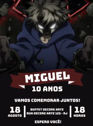 Convite Aniversário Tema Gachiakuta para Editar Online