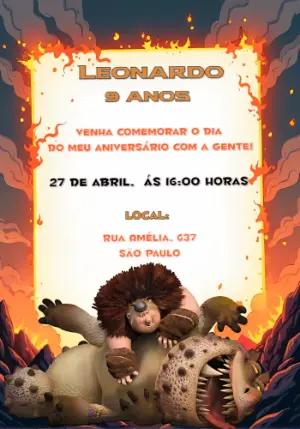 Convite de Aniversário Como Treinar o Seu Dragão para Editar
