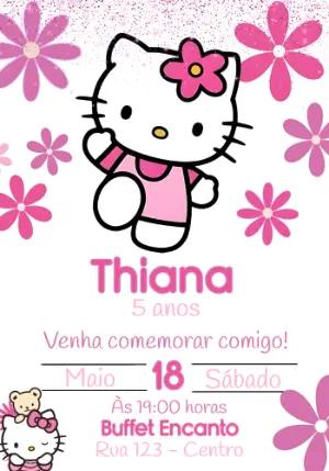 Convite de Aniversário Hello Kitty para Editar Online