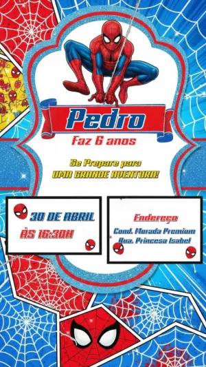 Convite Digital Homem-Aranha Estilo Quadrinhos para Editar