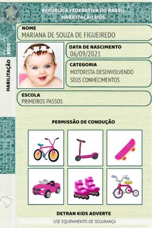 CNH Infantil com Foto para Editar Online e Imprimir