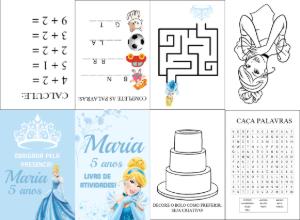 Livro de Atividades Aniversário Cinderela para Editar Online